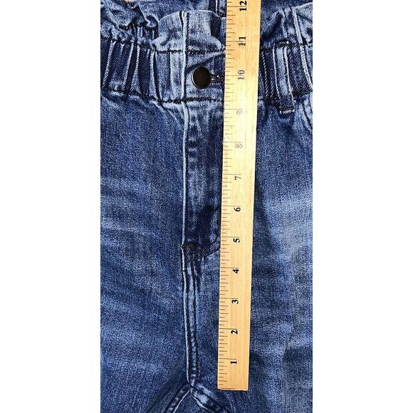 Magnolia Boutique High Ruffled Paper Bag Waist Straight Leg Jeans 27 - Picture 3 of 7